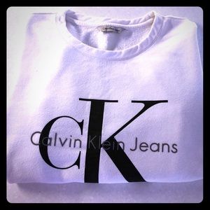 Cropped Calvin Klein sweater white
